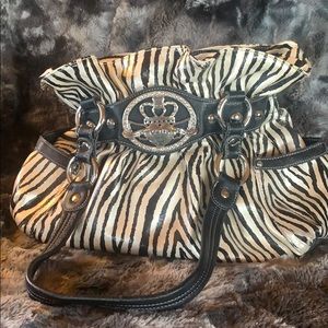 Zebra print satchel bag